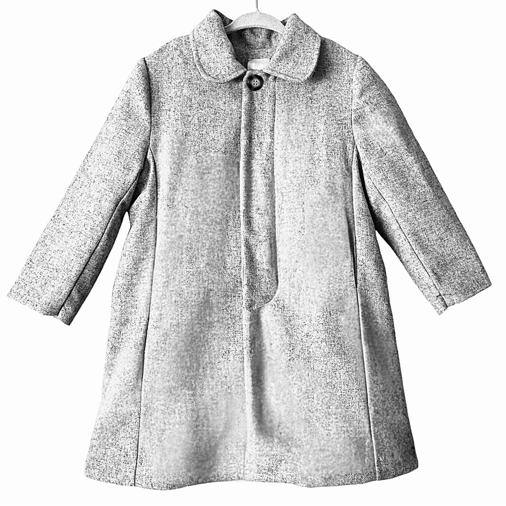 Bella Bliss Coat Girl’s Size 4 Grey Wool Blend Classic Formal Retro Pockets
